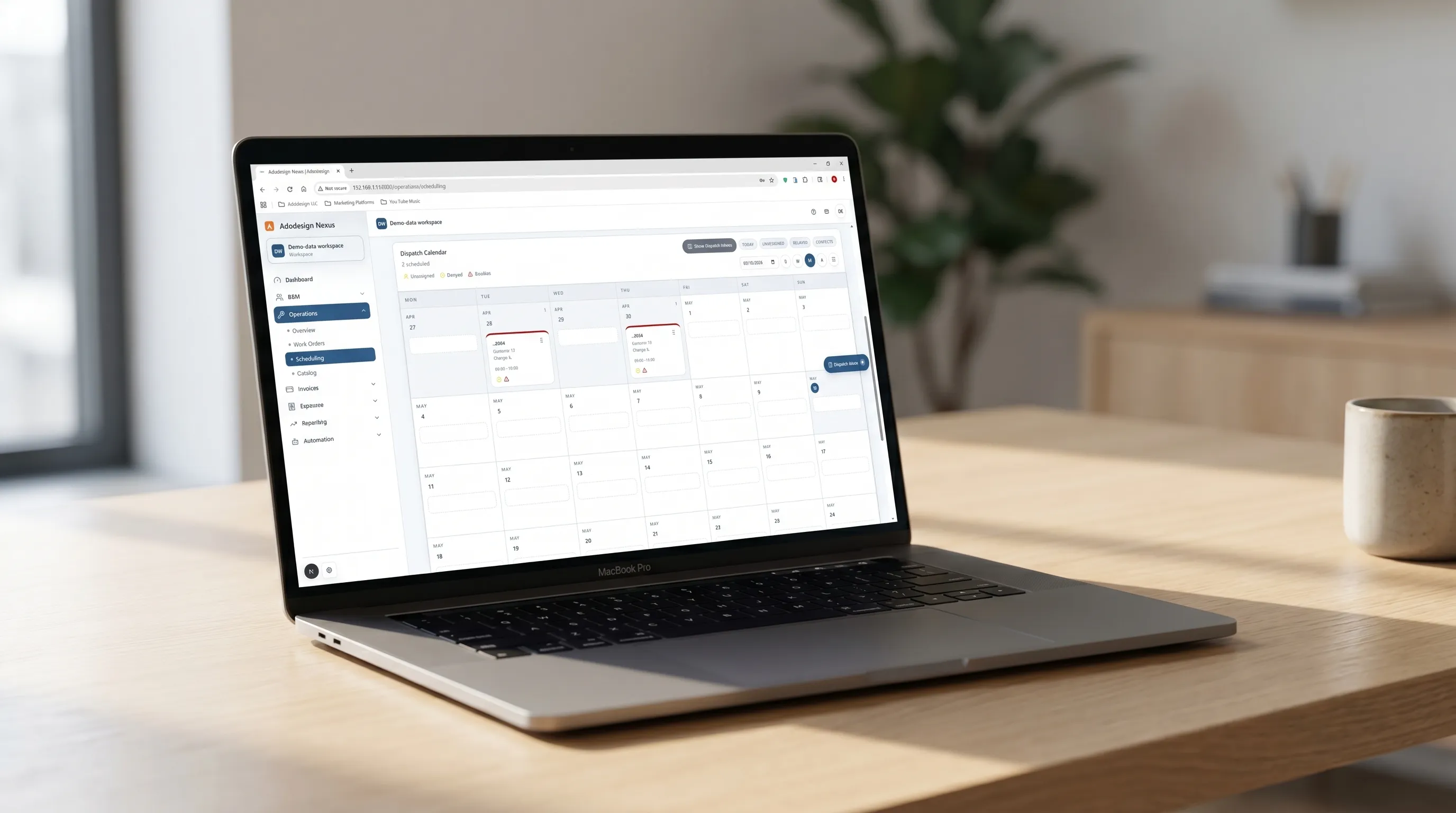 AdoDesign Nexus CRM interface preview